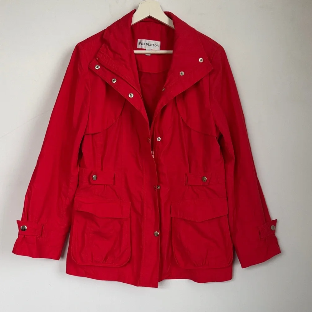 Pendleton Red Utility Anorak Spring Jacket Size Large